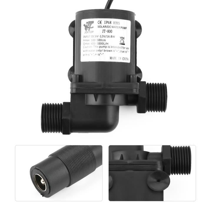 Mini Pompe à Eau 12V 650L/H - Pompe Chaude -40°C à 100°C Pour Chauffe-Eau Solaire