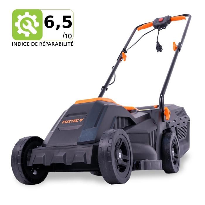 Tondeuse À Gazon Électrique Filaire Poussée - Fuxtec Fx-rme33 - 9kg Largeur De Coupe 33cm Bac 30l Hauteur 20mm - 60mm
