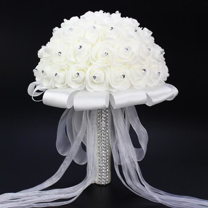Le mariage bouquet de mariée blanches fleurs des bouquets de roses  simulation de bulle - Cdiscount Prêt-à-Porter