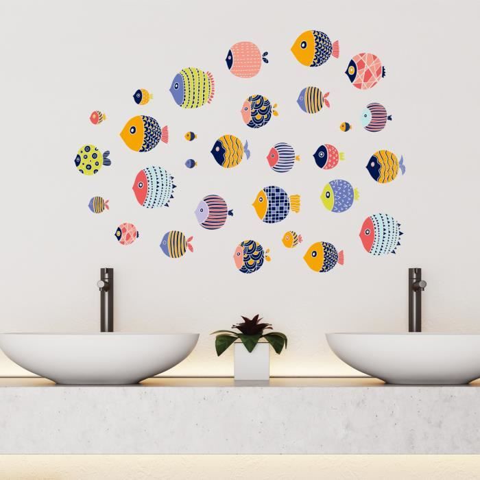 Smarts-Art Lot de poissons tropicaux Stickers X 5 Lot de F2 de salle de bain carrelage 