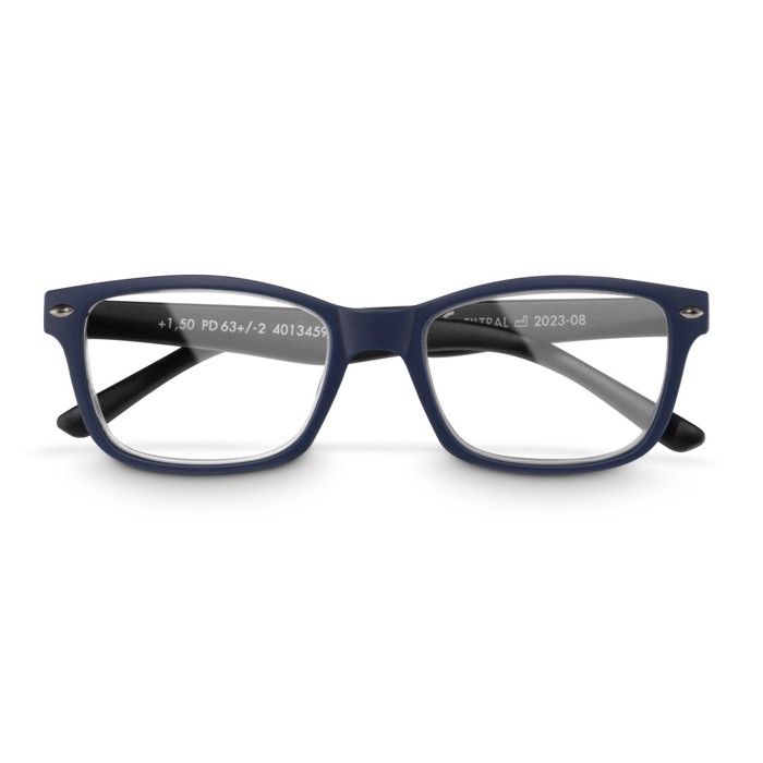 Paire de lunettes plastique recyclé bleu foncé/noir mat + 1 5 dpt Paire de lunettes plastique recyclé bleu foncé/noir mat + 1 5 dpt