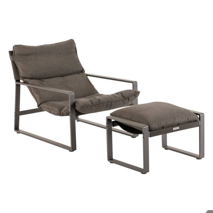 Fauteuil relax de jardin Lambinio graphite en aluminium en acier traité en epoxy - Hespéride