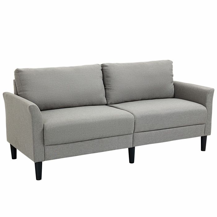 Canapé 2 Places 130 Cm Style Moderne Avec Accoudoirs Et Assise Rembourre Tissu Effet Velours Charge 240 Kg Creme 90954606