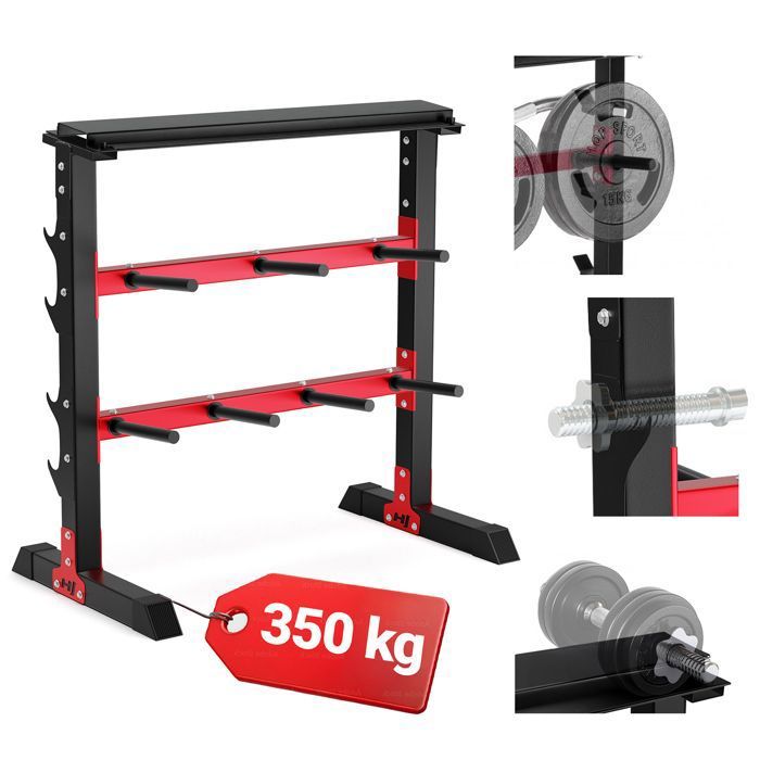Hop-Sport Support de Disques dHaltère HS-1007A Étagère de Rangement de Disques de Poids Barres de musculation Rack de Rangement