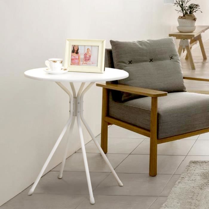  LANGRIA Table  d Appoint Table  de Salon Basse Ronde Moderne 