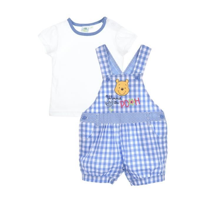 Ensemble 2 Pieces Salopette Winnie L Ourson T Shirt Fille Bebe Bleu Cdiscount Pret A Porter