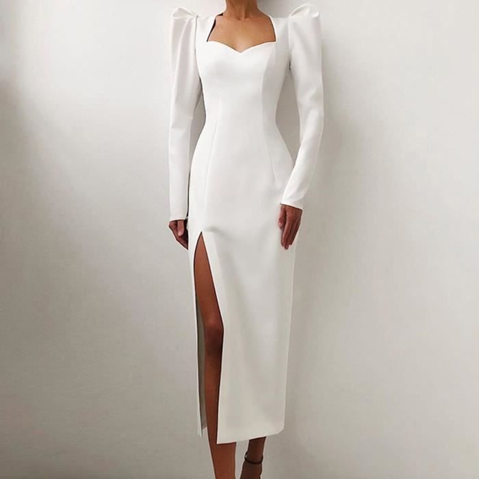 Robe manche bouffante longue 2025