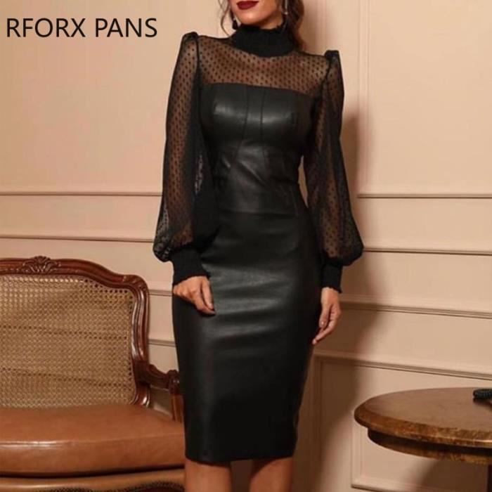 Robe mi longue simili cuir online