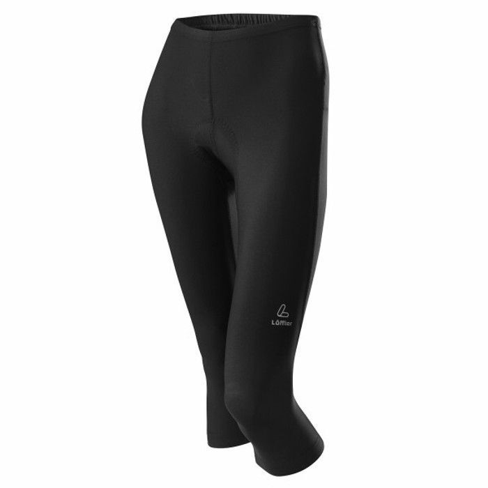 Short cycliste 3/4 femmes Löffler - Noir - Doublure transtex élastique et respirante Short cycliste 3/4 femmes Löffler - Noir - Doublure transtex élastique et respirante