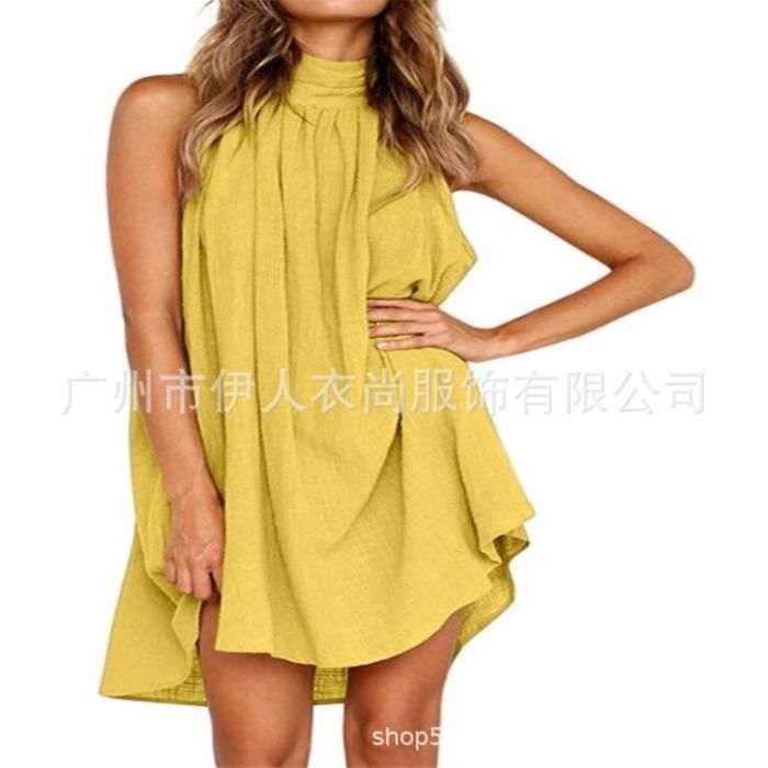 Robe de f??te pour femme en ?�t?� vert - jaune NYSTORE Jaune - Cdiscount Pr??t-?�-Porter