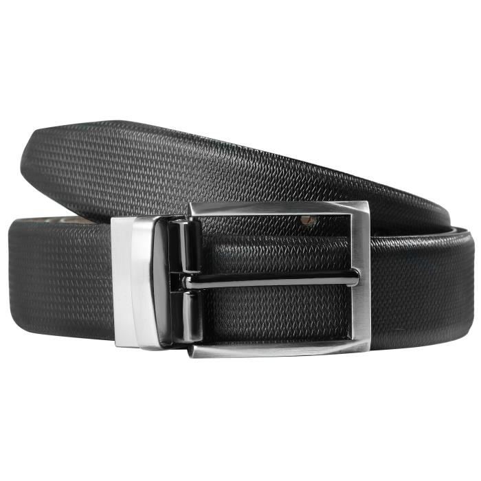 S 95cm ceinture en cuir véritable noir homme femme pleine fleur