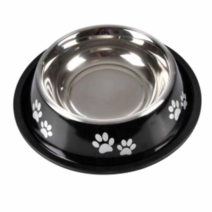 Gamelle Antidérapante Chien & Chat Pattes 25cm Noir Gamelle Antidérapante Chien & Chat Pattes 25cm Noir