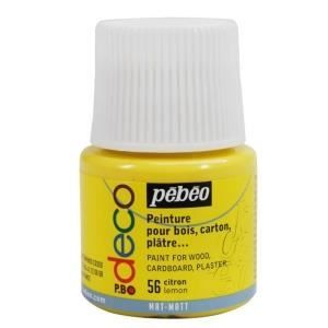 Peinture P.BO Déco jaune citron mat 45ml Pebeo