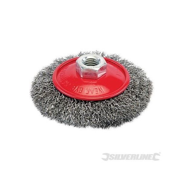 Brosse biseautée à fils ondulés - 115 mm Silver…