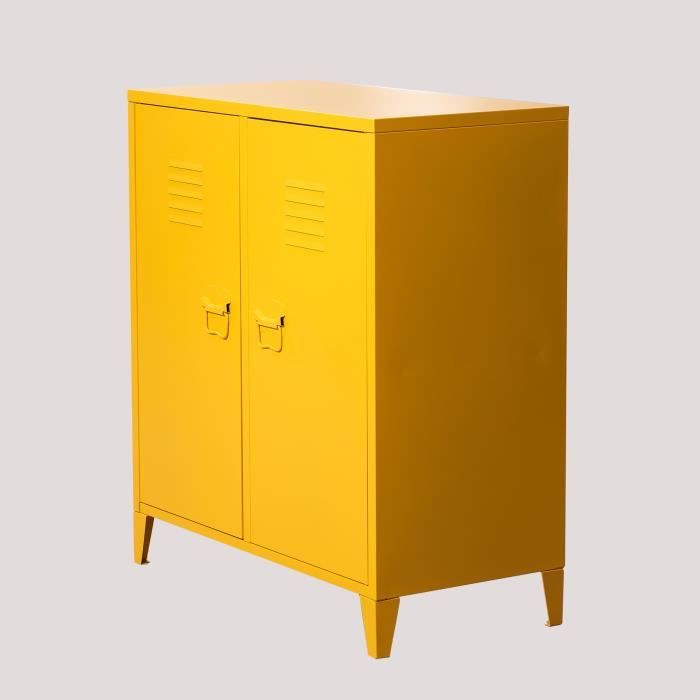 SKLUM Armoire à Casiers 2 Portes Métalliques Pohpli Jaune Curry