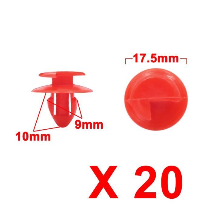 RIVET sourcingmap® 6mm Dia trou Plastique pare-chocs Aile Type Poussez Clips Rivets 10pcs pour