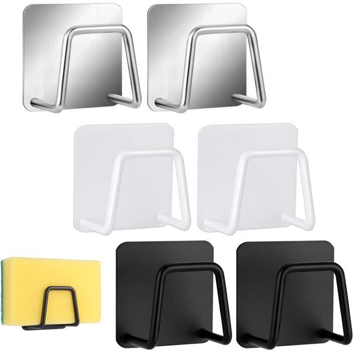 Lot De 6 Crochets Porte-éponges Pour évier - Inox Et Acrylique, Design Anti-encombrement Pour Cuisine Ou Salle De Bain