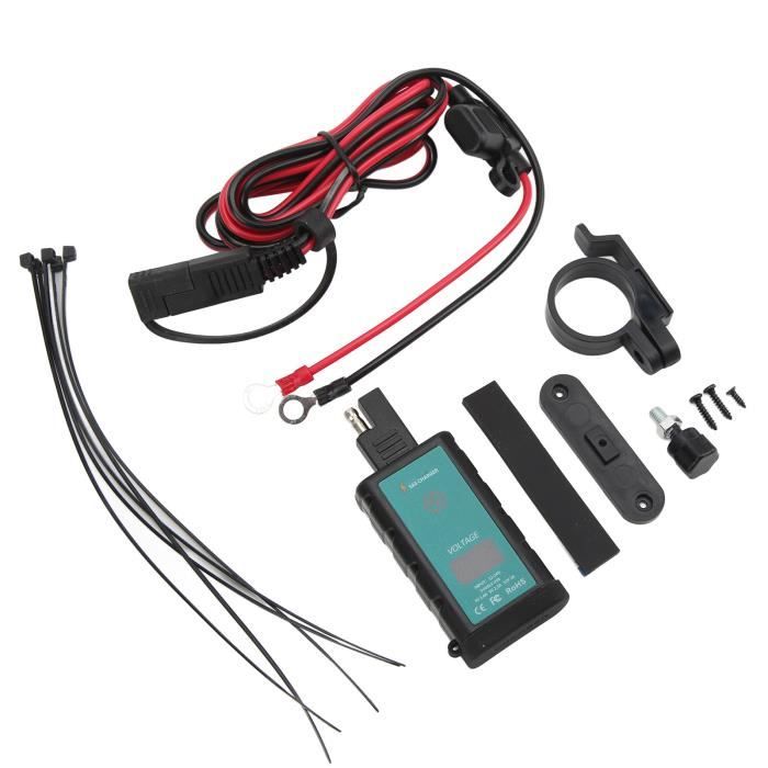 TMISHION chargeur de téléphone pour moto Chargeur de téléphone moto étanche  Adaptateur USB double multifonction DC12‑24V avec