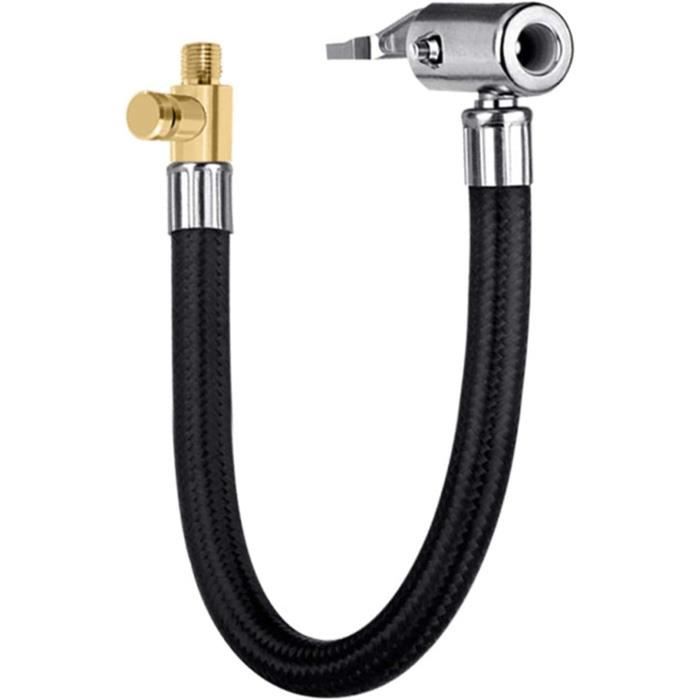Adaptateur De Tuyau De Gonflage De 35 Cm, Tuyau De Gonflage Tressé En 2 Parties Avec Adaptateur Embout Pour Gonfler Les Pneus De Velo De Moto Et De 98541031