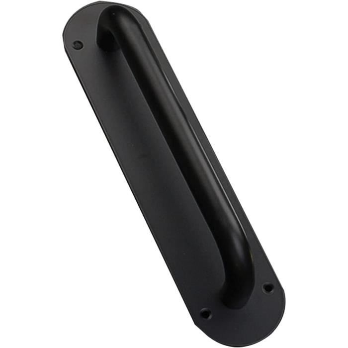 Winsoon Lot Poignées Porte Coulissante 30cm Noires Poignée Grande Taille Rustique Convient Po