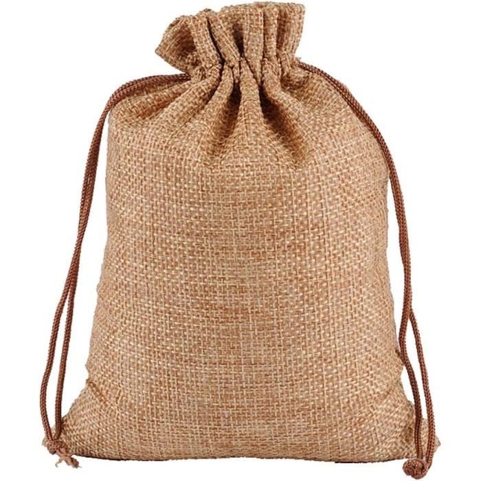 Sachet Jute RUBY 50 Pièces Petit Sachets En Jute 10 X14cm Cadeau Réutilisable Sacs Sacs Cadeaux De Noël