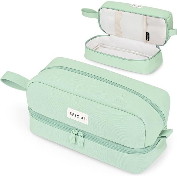 Yoeege Trousse Scolaire Grande Capacité - Kit De 3 Sacs En Soie Pour Crayons, Étudiants, Filles Et Adolescents, Bleu U49YX003L