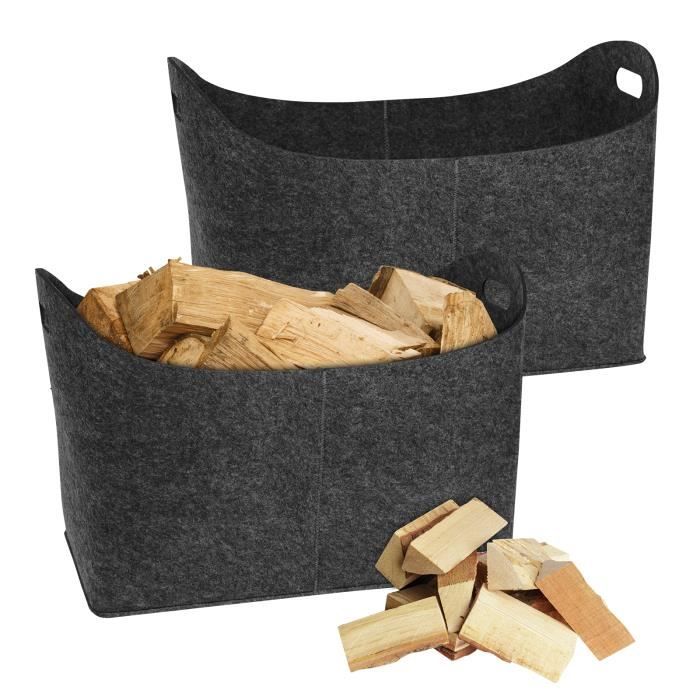 Meilleurs prix pour Sac à Buche en Feutre pour Bois de Cheminée - UISEBRT - Lot de 2 - 60L - Anthracite