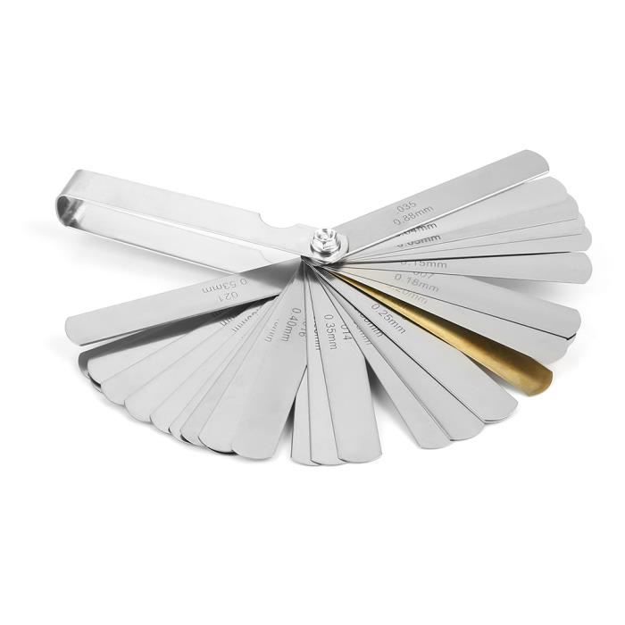 Jauge D'Épaisseur 8 Lames QUARKZMAN - 0.05mm Acier Métrique, Outil Mesure Valve Guitare Moteur