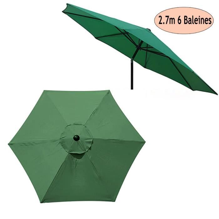 YFZNWHX Toile De Rechange Parasol 2.7m 6 Baleines – Housse Anti-UV Imperméable En Polyester, Blanc Élégant !