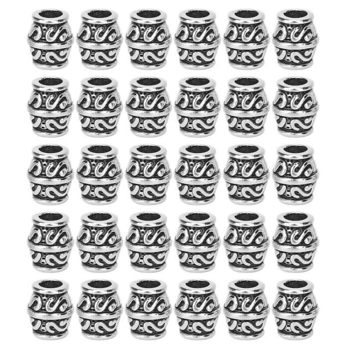 18 Perles De Barbe Et Cheveux Vikings Acier Inoxydable - Accessoires Tresses