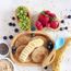 plat d’alimentation à ventouse Assiette à ventouse pour bébé en bambou naturel En forme de tête de renard 