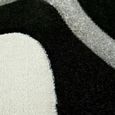 Tapis de salon design avec motif de vagues | entretien facile | noir gris blanc  - 60x110 cm-1