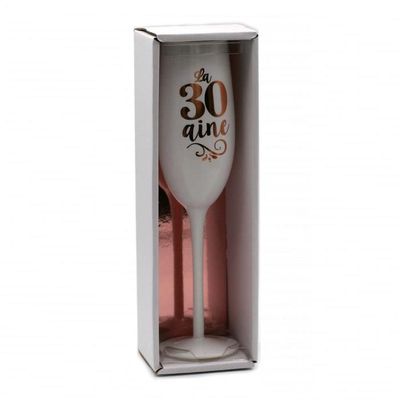 Flûte à Champagne étoilée Pour Anniversaire 30 Ans - Verre Décoré étoiles - Hauteur 23 Cm - Cadeau Souvenir
