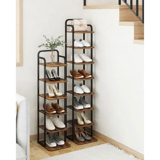 Étagère à chaussures, meuble à chaussures à 5 niveaux, étagères en treillis réglables