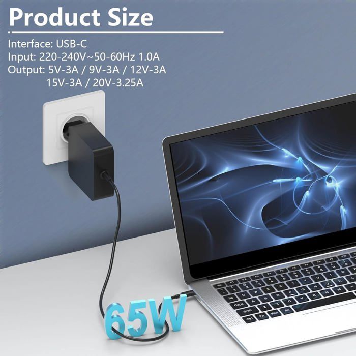 Chargeur HP USB Type C 65W Original - : Produits et matériels