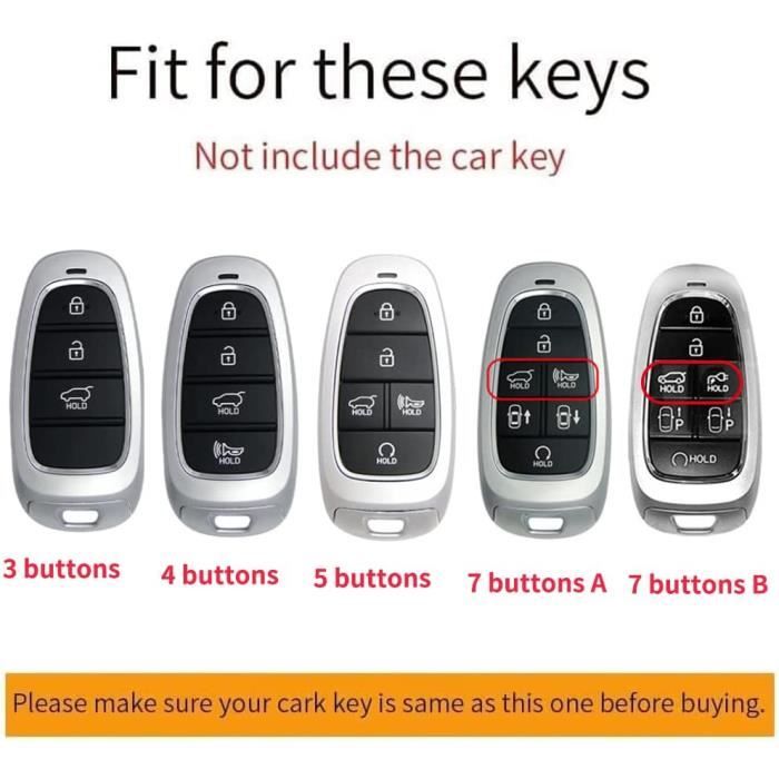 Étui de protection pour clé de voiture - Convient pour Hyundai Tucson  Grandeur Solaris Sonata Hybrid Nexo NX4 Santafe DN8 2021[1164] - Cdiscount  Auto