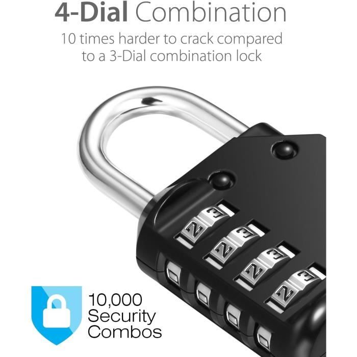 SharkByte (2 Pack) Cadenas Code 4 Chiffres - Cadenas De