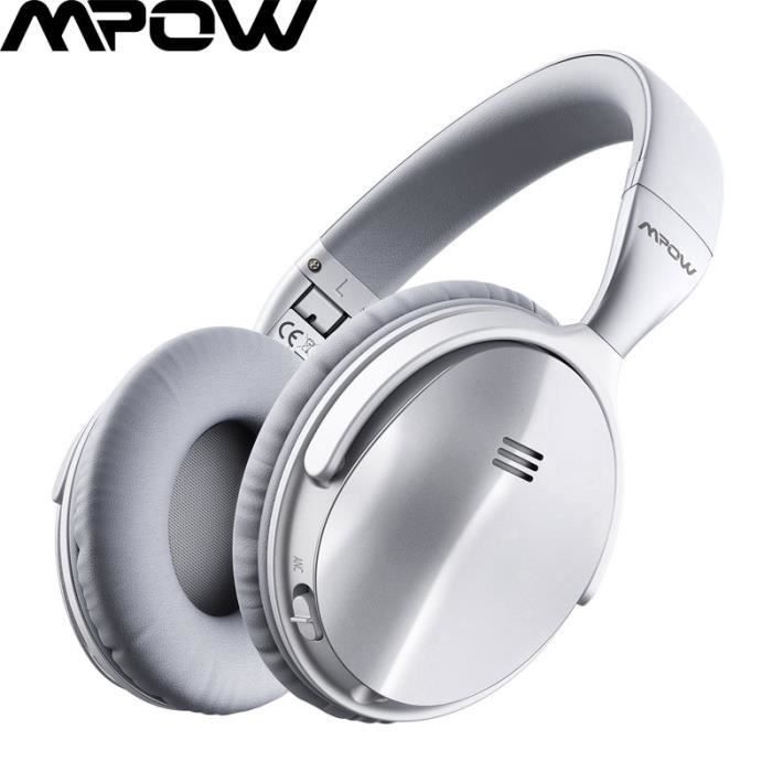 Casque audio Casque anti bruit actif Mpow H5 Original sur l'oreille casque  stéréo sans fil Bluetooth stéréo avec - Silver - Cdiscount Bricolage