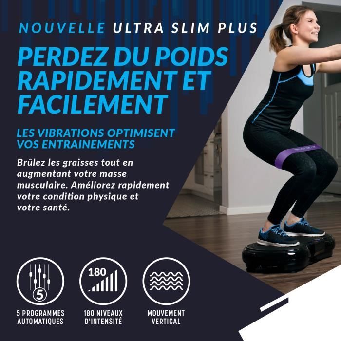 Plateforme Vibrante Ultra Slim Plus Bluefin Fitness Appareil fitness a vibrations pour l entrainement de tout le corps Cdiscount Sport