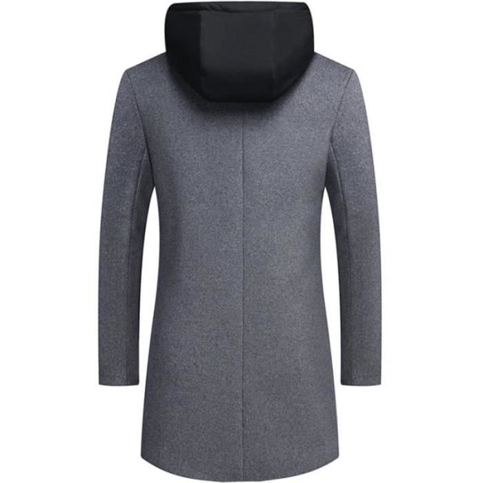 Manteau long capuche homme on sale