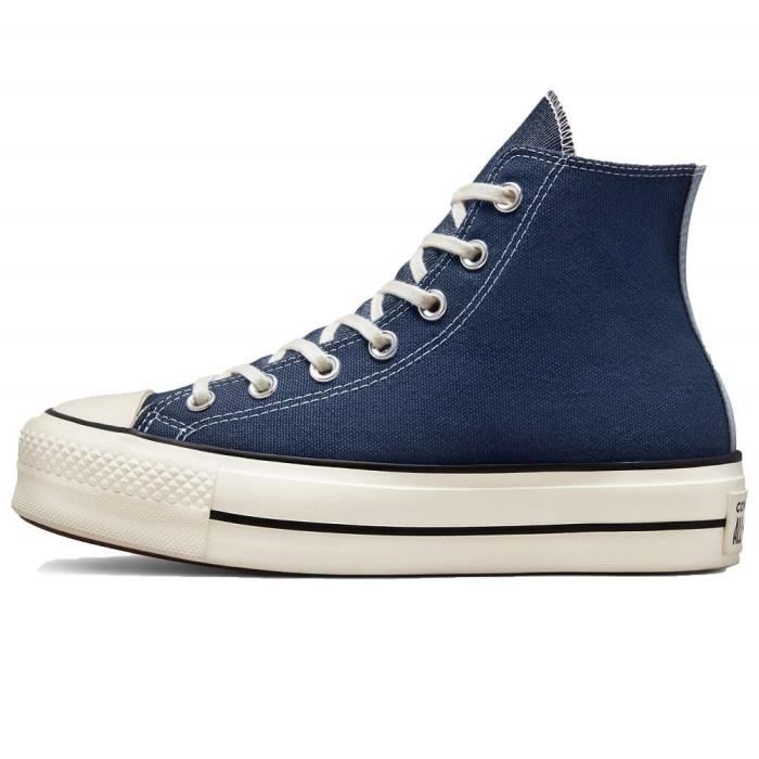 Chaussures Femme CONVERSE Chuck Taylor All Star Platform Bleu Lacets Textile