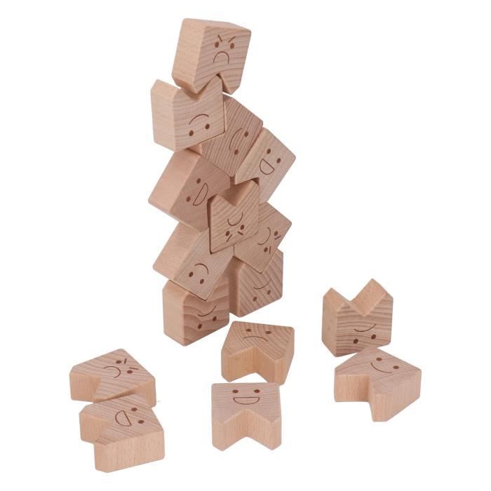 Jeu D’équilibre Tetris Empilable – 32 Blocs, 44 Cartes Défis – Montessori éducatif – Dès 3 Ans