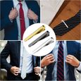 3pcs Pince à Cravate Homme Pince à Cravate Acier Pince à Cravate Pince à Cravate Slim d'Épingles à Cravate pour Hommes Pinces-2
