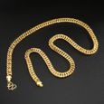 ARAMOX collier chaîne homme Hommes exagérés basique simple collier plaqué or 18 carats accessoire de bijoux en chaîne de cuivre-2