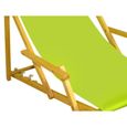 Chaise longue de jardin vert pistache, chilienne, bain de soleil pliant avec repose-pieds 10-306NF-2