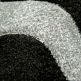 Tapis de salon design avec motif de vagues | entretien facile | noir gris blanc  - 60x110 cm-2