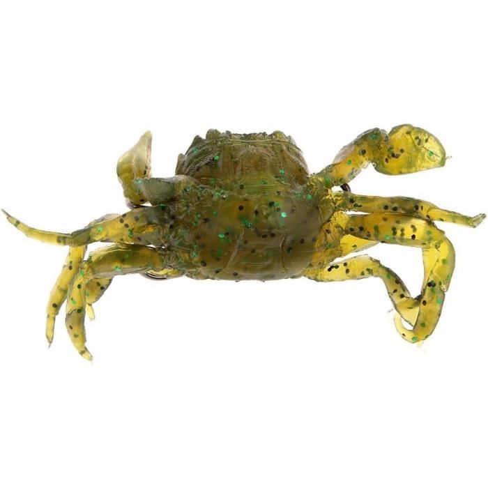 HDYS Leurre De Pêche Crabe 3D – 6 Pièces Appâts Simulés Avec Crochets – Couleurs Aléatoires