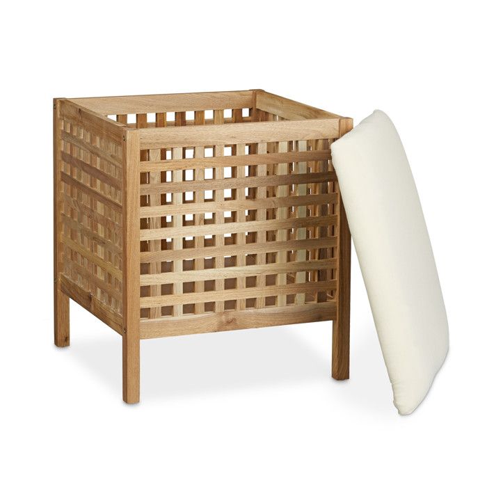 Tabouret De Salle De Bain Relaxdays - Bois De Noyer, 80kg Max, 46x40x30cm, Naturel