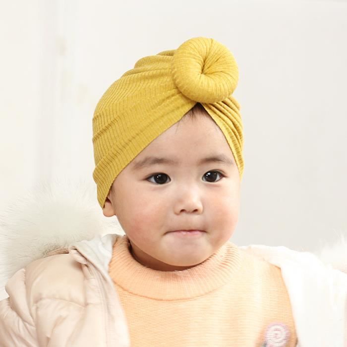 Bonnet turban en tricot pour bébé fille ou garçon, accessoire pour