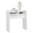 Table Console - JILI - Meubles d'Entrée - Blanc Brillant - Contemporain - Design-3